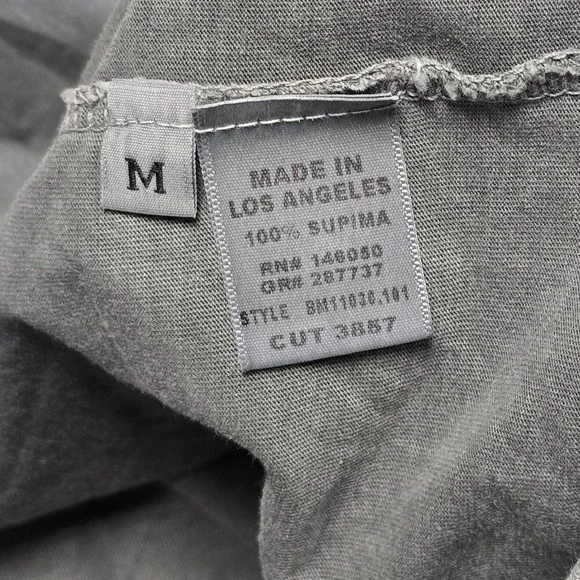 Buck Mason Pima Classic Tee Crewneck Short Sleeve Medium Coal Venice Wash Gray - Picture 6 of 8